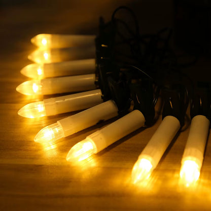 20PCS Candle String LED Clip-On Flameless Cone Candle Christmas Tree Decors