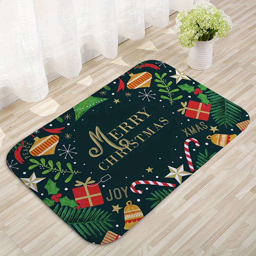 Christmas Door Carpet Merry Christmas Mat Festival Santa Claus Outdoor Decorations Home 2025 Navidad Xmas Ornament New Year 2026
