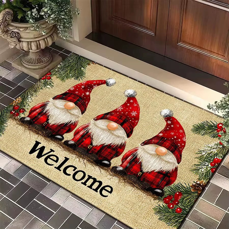 Christmas Door Carpet Merry Christmas Mat Festival Santa Claus Outdoor Decorations Home 2025 Navidad Xmas Ornament New Year 2026