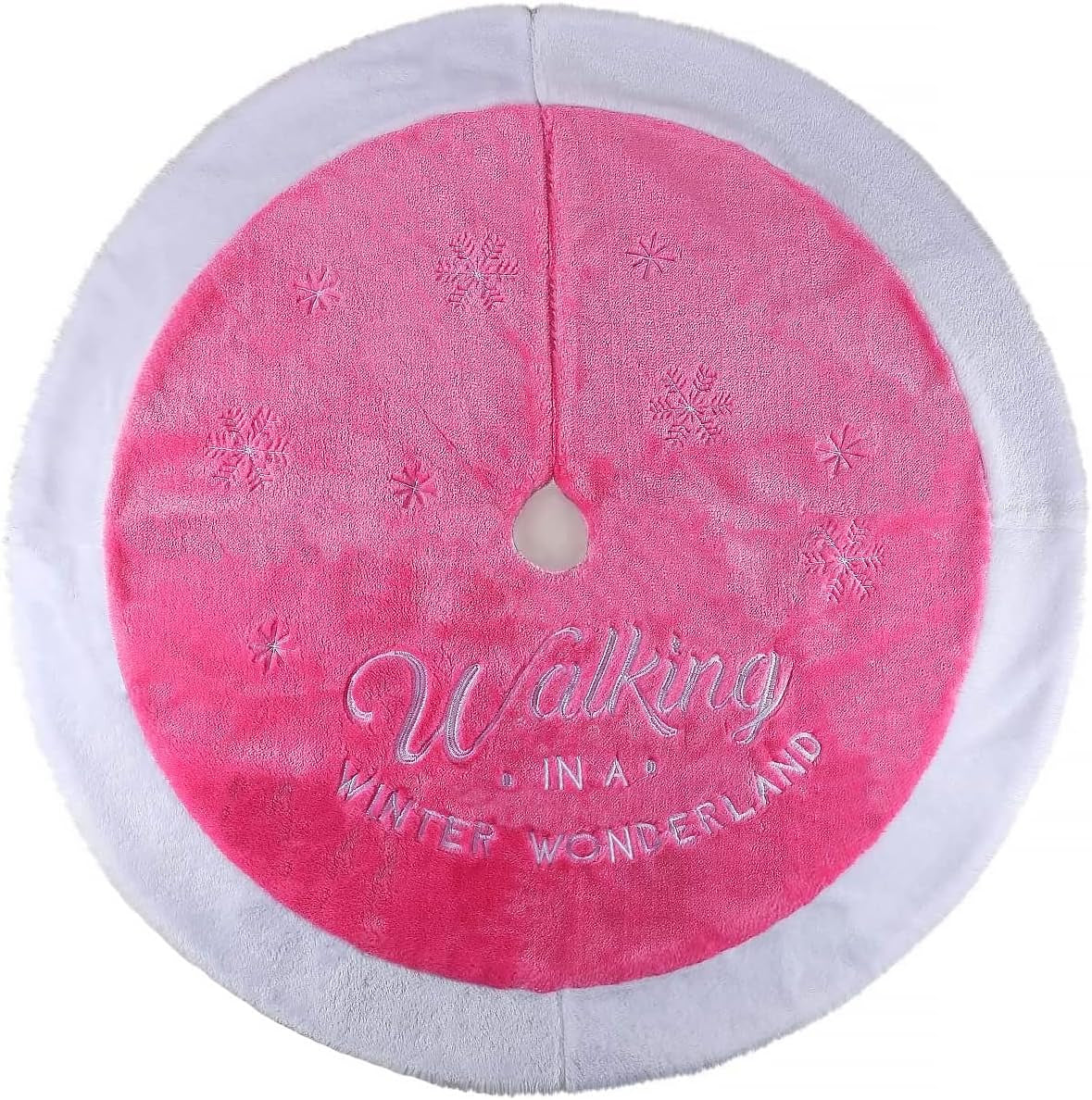 Pink Christmas Tree Skirt Tree Skirt, 36" Faux Fur Christmas Tree Skirt Rug for Pink Christmas Decor Decorations for Home