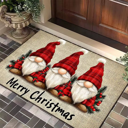 Christmas Door Carpet Merry Christmas Mat Festival Santa Claus Outdoor Decorations Home 2025 Navidad Xmas Ornament New Year 2026