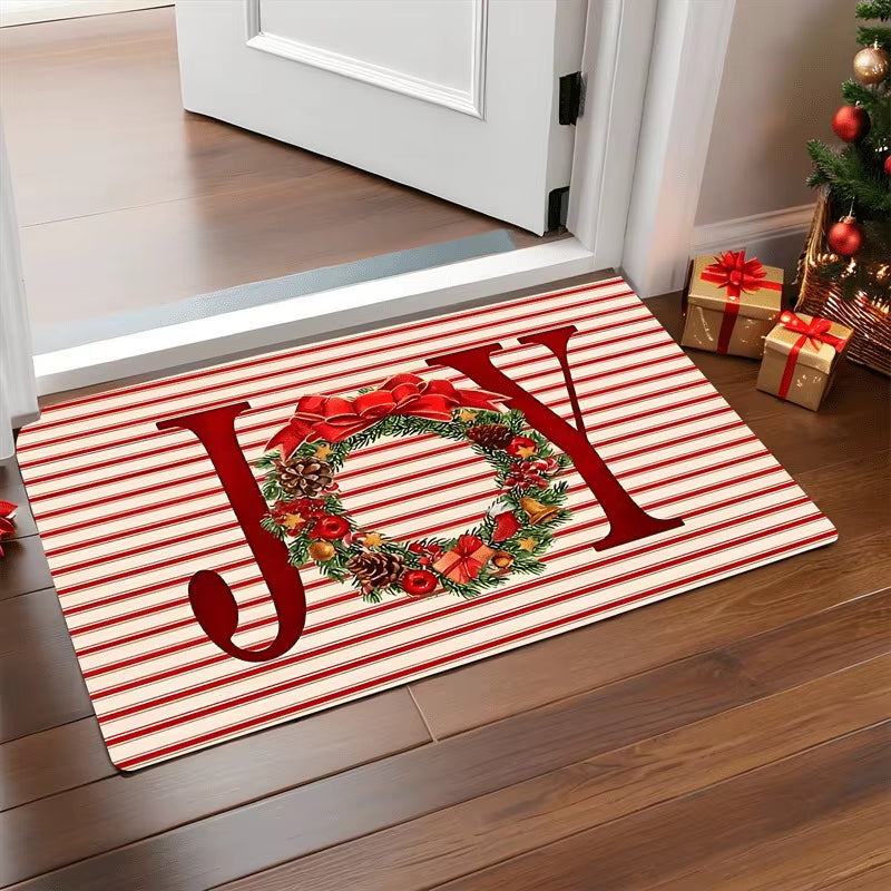Christmas Door Carpet Merry Christmas Mat Festival Santa Claus Outdoor Decorations Home 2025 Navidad Xmas Ornament New Year 2026
